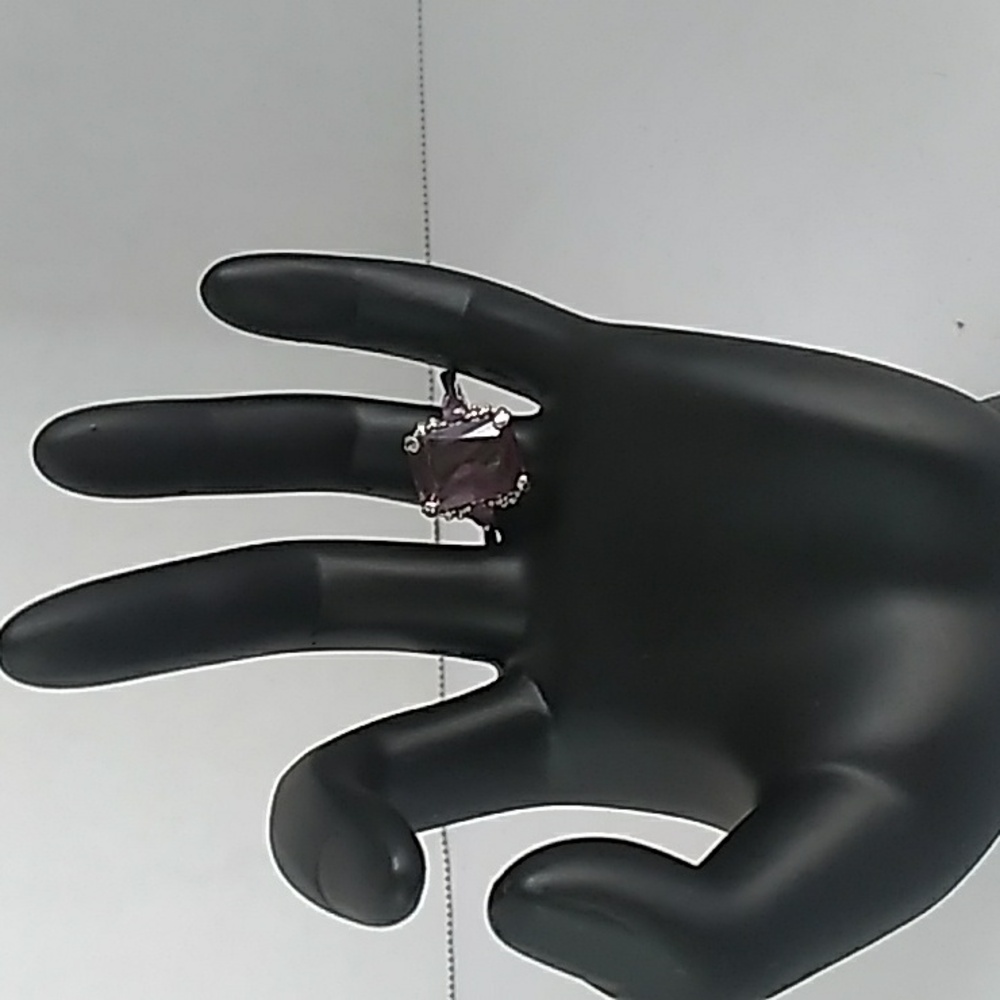 Amethyst Ring Cocktail Statement Ring Purple Ston… - image 2